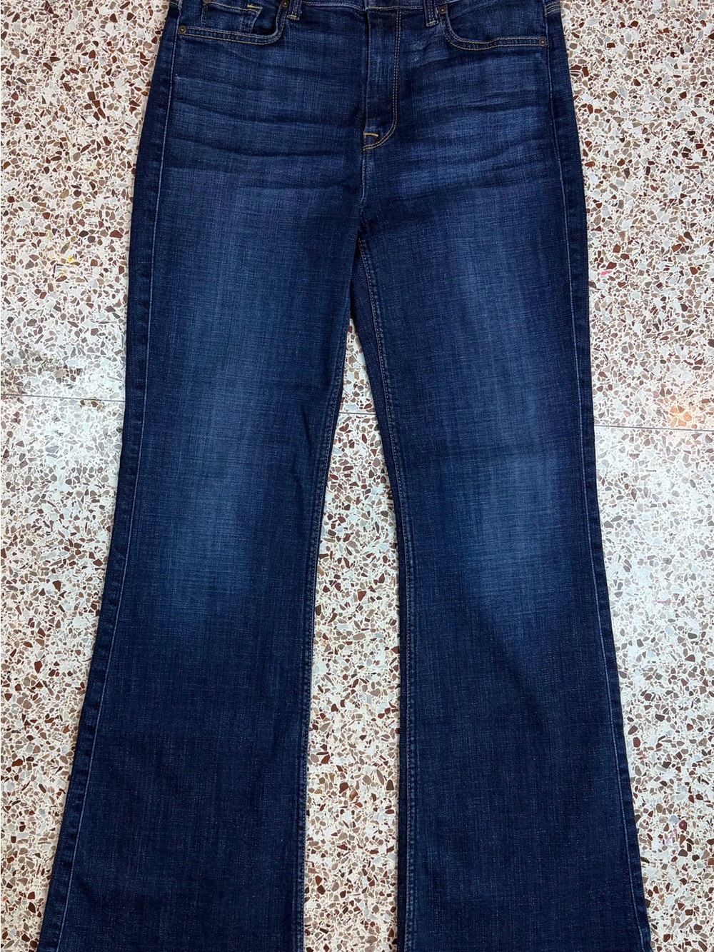 7 For All Mankind Women's Blue‎ Medium Wash Stretch Flare Jeans 30